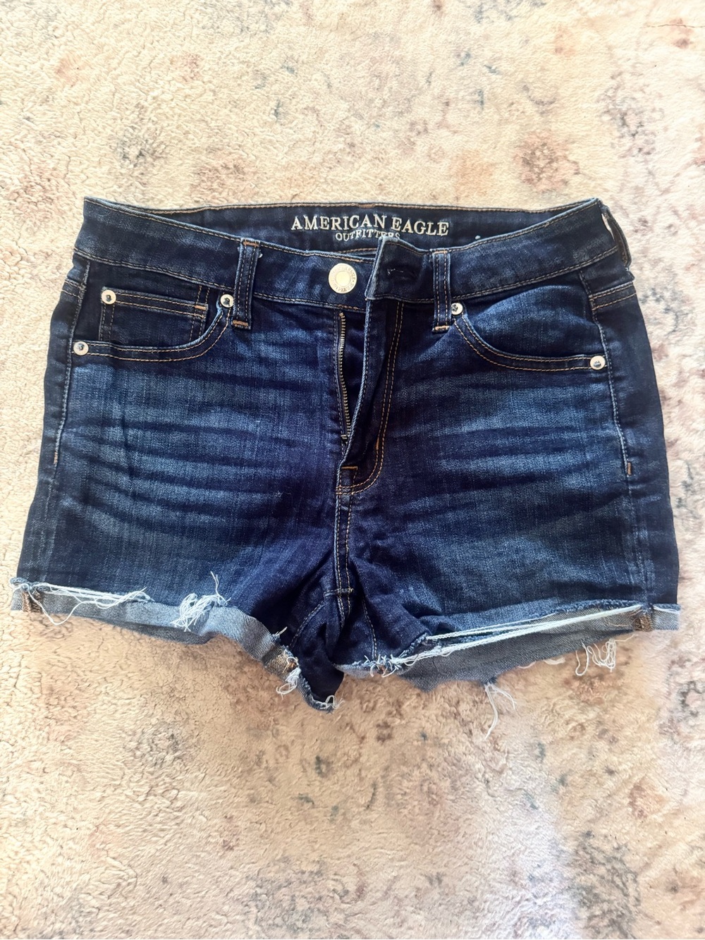 American Eagle Outfitters Dark Blue Denim Cutoff Shorts